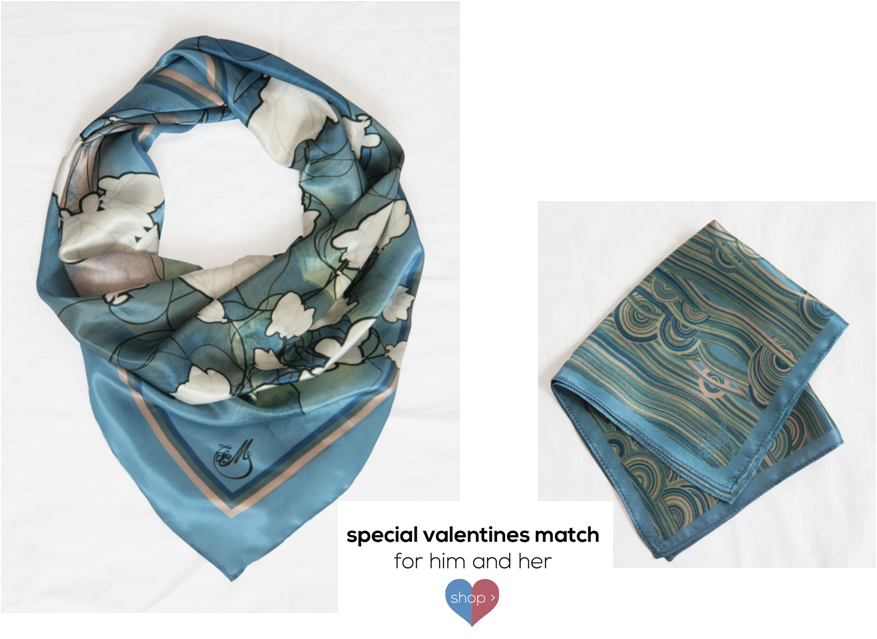 Magnolia Matching Scarves, for her and for him